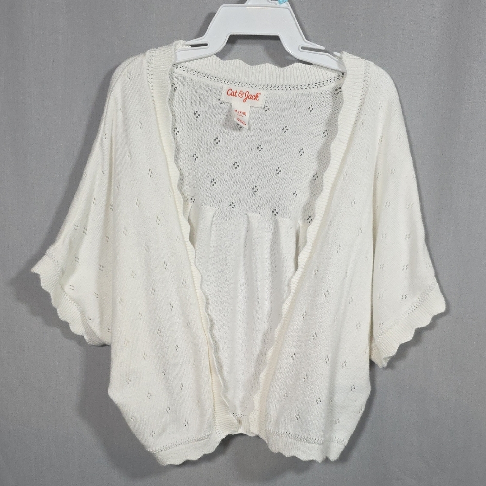 Cat & Jack Cream Open-Front Shrug Girl's Size M (7/8)